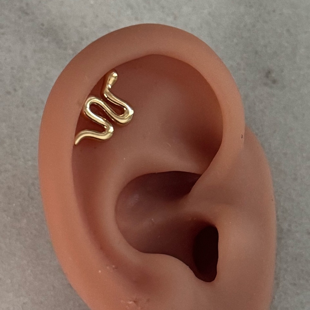 Gold Simple Snake Cartilage Earring 

Brand New

Gold Plated Stainless Steel
